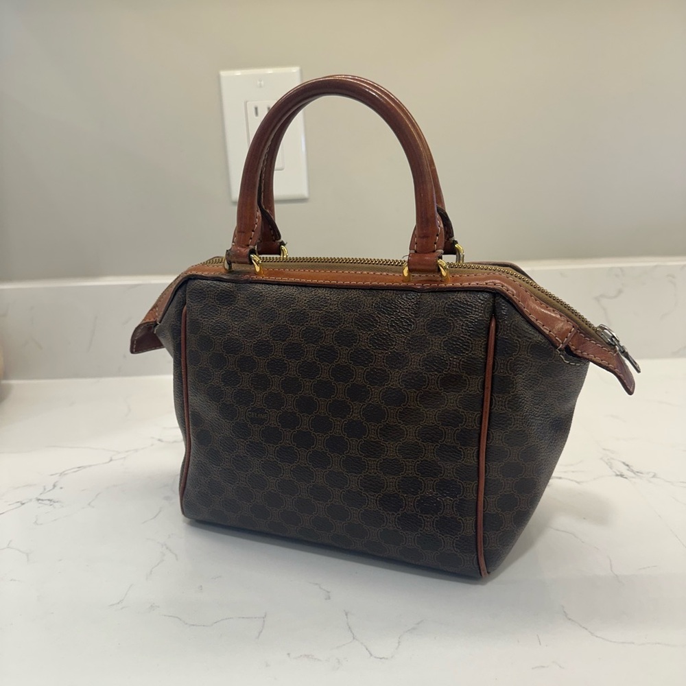 Vintage Celine macadam mini Boston Handbag
